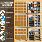 SpaceAid Shoe Organizer for Closet, 2 Pack Foldable Shoe Storage Containers - Image 3