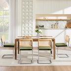 Zesthouse Mid Century Modern Dining Chairs Set of 4, Natural Rattan Dining - Image 5