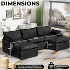 LEVELEVE 112.5" U-Shape Modular Sofa - Image 3