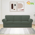Easy-Going 7 Pieces Stretch Couch Cover Washable Sofa Cover Set - Image 2