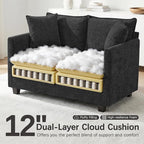 Loveseat Sofa, Comfy Chenille Small Couch - Image 3