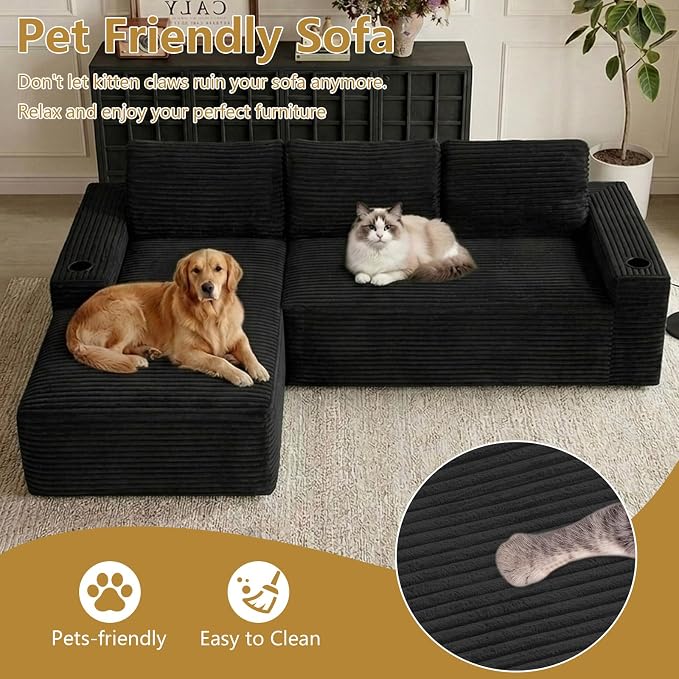 104" Cloud Sectional Couch L-Shaped - Image 4