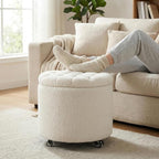 Furniliving Modern Round Storage Ottoman - Image 7