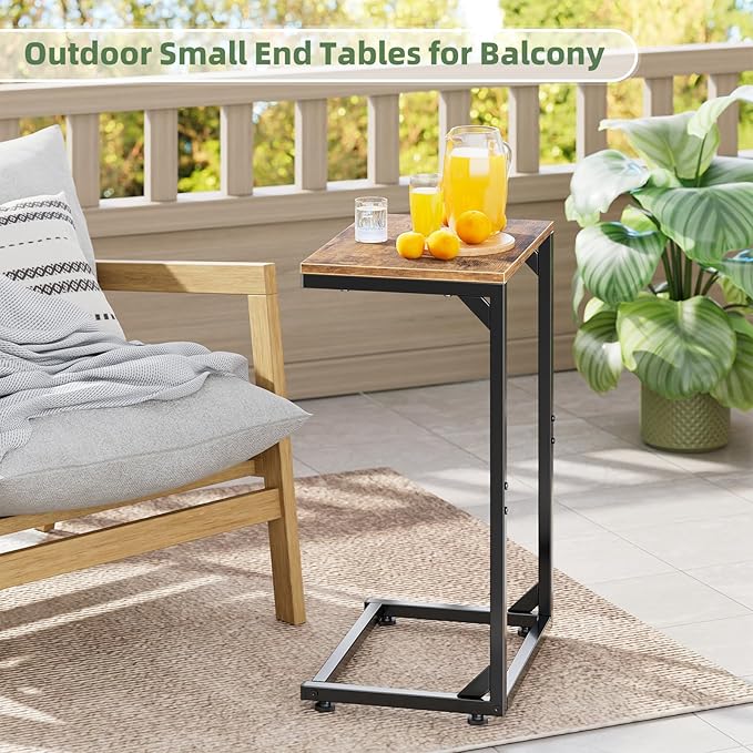 Simple Trending C Shaped Side Table, Small End Table Set of 2, TV Trays Sofa - Image 2