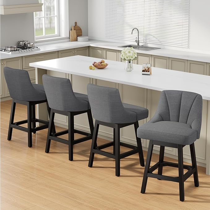 YaFiti Swivel Bar Stools Set of 4, 26 Inch Counter Height Bar Stools - Image 8