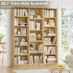 FACBOTALL Triple Wide Bookshelf, 6 Tier Large Bookshelf, Bookcase - Image 5