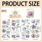 4 Sheets Rub on Transfers for Crafts, Dragonflies Furniture Transfers for Wood - Image 2