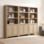 SICOTAS Bookcase 71" Tall Bookshelf 5 Tier Rattan Boho Bookcase - Image 3