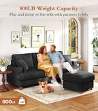 87" L shape Corduroy Couch, Sofa No Tool Assembly, Comfy Couches - Image 3