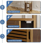 HITNET Bathroom Cabinet, Bamboo Floor Cabinet Free Standing, 4 Tier Sofa Side - Image 6