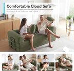 Sleeper Sofa, Comfy Convertible Folding Couch-Futon-Corduroy Fabric Sleeper - Image 8