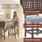 27" Rustic Counter Height Bar Stools - Image 4