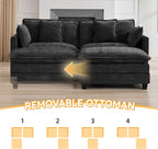 76'' Cloud Deep Seat Loveseat Sofa, Upholstered Chenille Modular 2-Seats - Image 6