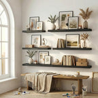 12 inch Deep Floating Shelves for Wall, 55 inch Wide Engineered Wood Wall - Image 7