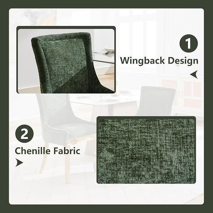 Upholstered Dining Chairs Set of 6, Modern Fabric Side Chairs - Image 5