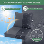 Summsun Outdoor Chair Cushion 19 x 19 Inch, Backrest and Seat Cushion Set - Image 3