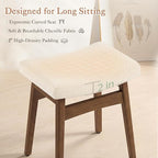 LUE BONA Solid Wood Vanity Bench Stool, 17.3" H Ergonomic Saddle Stool - Image 3