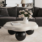 35" Cloud Coffee Table with 3 Ball Legs, Modern Minimalist Petal Center Table - Image 3