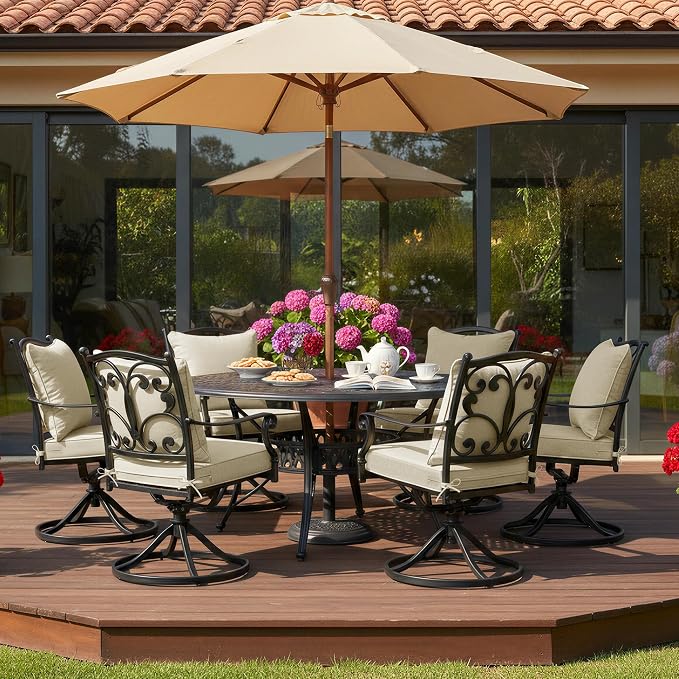 Summsun Patio Chair Cushions Set of 4, Faux Linen Outdoor Furniture Cushions - Image 9