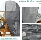 Chyhomenyc Extra Long Charcoal Grey Semi Sheer Curtains 108 Inches Long 2 - Image 8