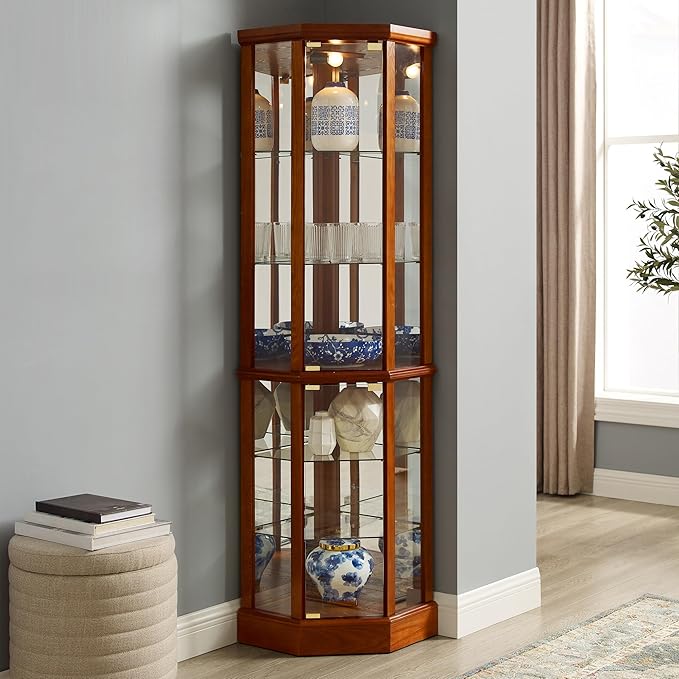Glass Corner Display Cabinet - Image 3