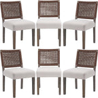 LZAREAL Farmhouse Dining Chairs Set of 6 Linen Fabric Upholstered Accent Side by LZAREALBetterRoomForRealLiving