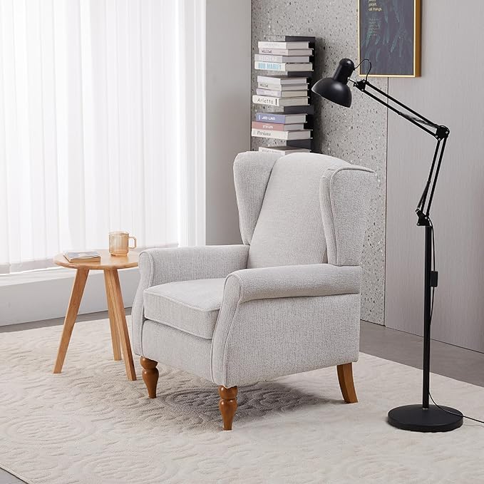Coffee Table & Armchair Set, High-Back Wingback Chair - Image 9