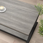 HSH Rustic Grey Coffee Table, Modern Minimalist Living Room Table - Image 5