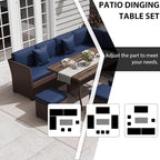 KIGOTY 7 Piece Patio Furniture Set, Outdoor PE Wicker Rattan Outdoor Dining Set - Image 5