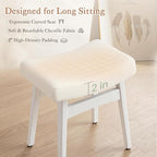 LUE BONA Solid Wood Vanity Bench Stool, 17.3" H Ergonomic Saddle Stool - Image 3