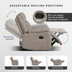 Lexicon Manual Recliner Chair, Polished Microfiber Reclining Sofa Chair - Image 4