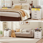 Turosur 22'' Set of 2 White Farmhouse Nightstands - Image 7