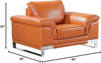 Blackjack Furniture Weston Collection Italian Leather Living Room Chair - Image 12