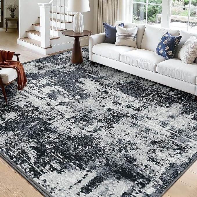 RELEANY Washable Area Rugs Square 10ft Non-Slip Modern Abstract Soft by RELEANY