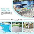 Tangkula 3 Pieces Patio Conversation Bistro Set, Outdoor Wicker Furniture - Image 8