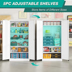 White Metal Storage Cabinet - Image 7