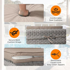 6-Seat Modern Outdoor Wicker Rattan Patio Furniture Set - Image 6