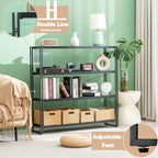 HCHQHS Bookshelf, 4-Tier Industrial Bookcase, Freestanding Tall Bookshelves - Image 5