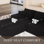 105" Convertible Sectional Couch - Image 3