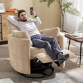Manual Recliner 360°Swivel Glider Rocking Chair, Upholstered Nursery Adult by choairy