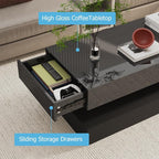Uspeedy 47.3in Large High Glossy LED Coffee Table - Image 6