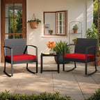 Greesum 3 Piece Patio Furniture Set, All-Weather Imitation Rattan Conversation - Image 6