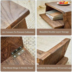 Japanese Floor Table, Japanese Coffee Table, Retro Japanese Wooden End Table - Image 6