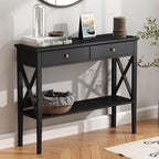 ChooChoo Console Table with Drawers, Narrow Wood Accent Sofa Table Entryway by ChooChoo