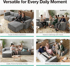 Novilla 134" Modular Sectional Sofa, No Assembly Cloud Sectional Couch - Image 11