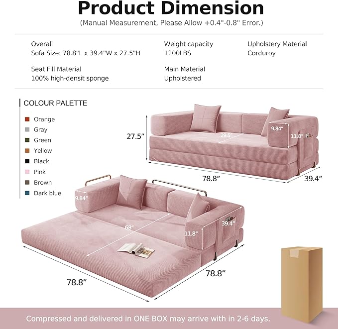 MoonSpeak 78.8''Sleeper Couch Bed - Image 2