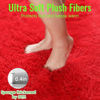PAGISOFE Soft Modern Red Area Rug, 4x6 Feet, Shaggy Indoor Rug - Image 6