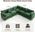 111.4" V-Shaped Corner Couch Sectional｜5 Seat Customizable Modular Cloud - Image 2