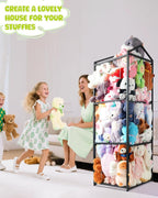 NomNest Stuffed Animal Storage Zoo, Large Metal Plushies Organizer, Heavy Duty - Image 7