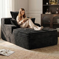Boneless Chaise Lounge Couch Indoor, Small Corduroy Upholstered Sleeper Sofa by FelizHome
